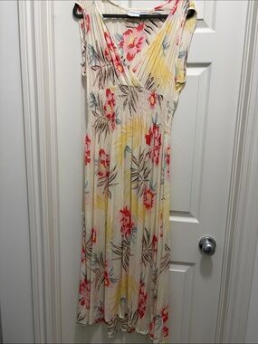 Raya Sun Maxi Dress with Coral & Yellow Floral Print
